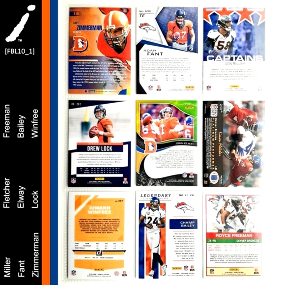 Denver Broncos  9 Card Lot - FTBL [10_1] - Picture 2 of 8